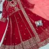 C585 1481 Georgette Sequence Zari Work Gown Pant With Dupatta