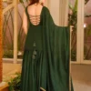 FFD French Crape Embroidery Green Festival Gharara Suit