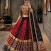 C585 174 Malai Silk Mirror Work Navratri Lehenga Choli 2026