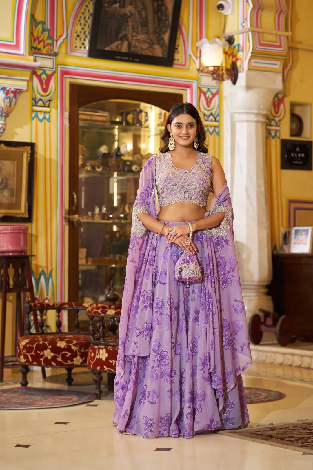 WMN 1144 Georgette Thread Embroidery Party Wear Lehenga Choli