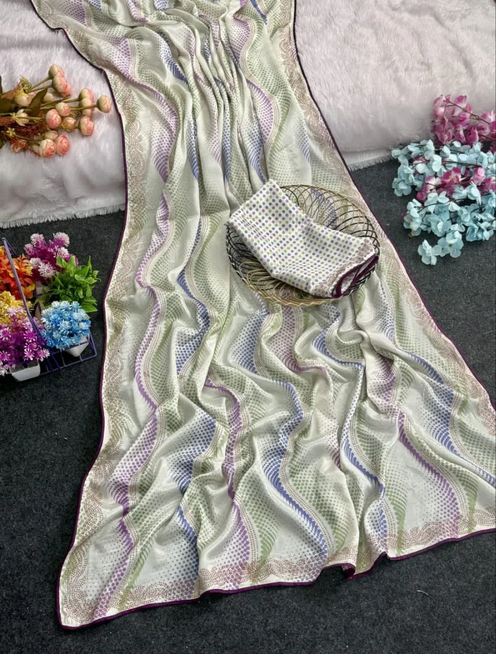 Beautiful RC1 Silk Fancy Printed Embroidery Saree Manufacturer in Surat 2026