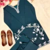 C585 1483 French Crap Thread Embroidery Work Farshi Co Ord Set