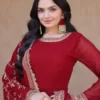 Moni 1256 Blooming Embroidery Zari Work Maroon Gown Market in Surat