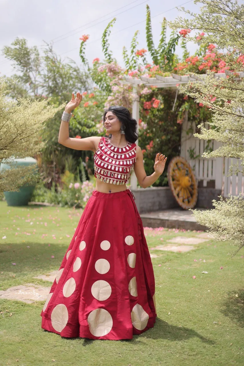Latest Mohini 7173 Roman Silk Gota Patti Work Trending Garba Navratri Lehenga Top 2026