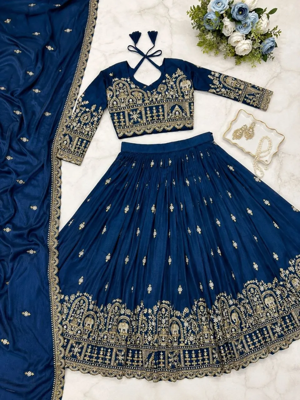 Beautiful Zarin Vanita Vichitra Silk Embroidery Work Wedding Wear Lehenga Choli 2026