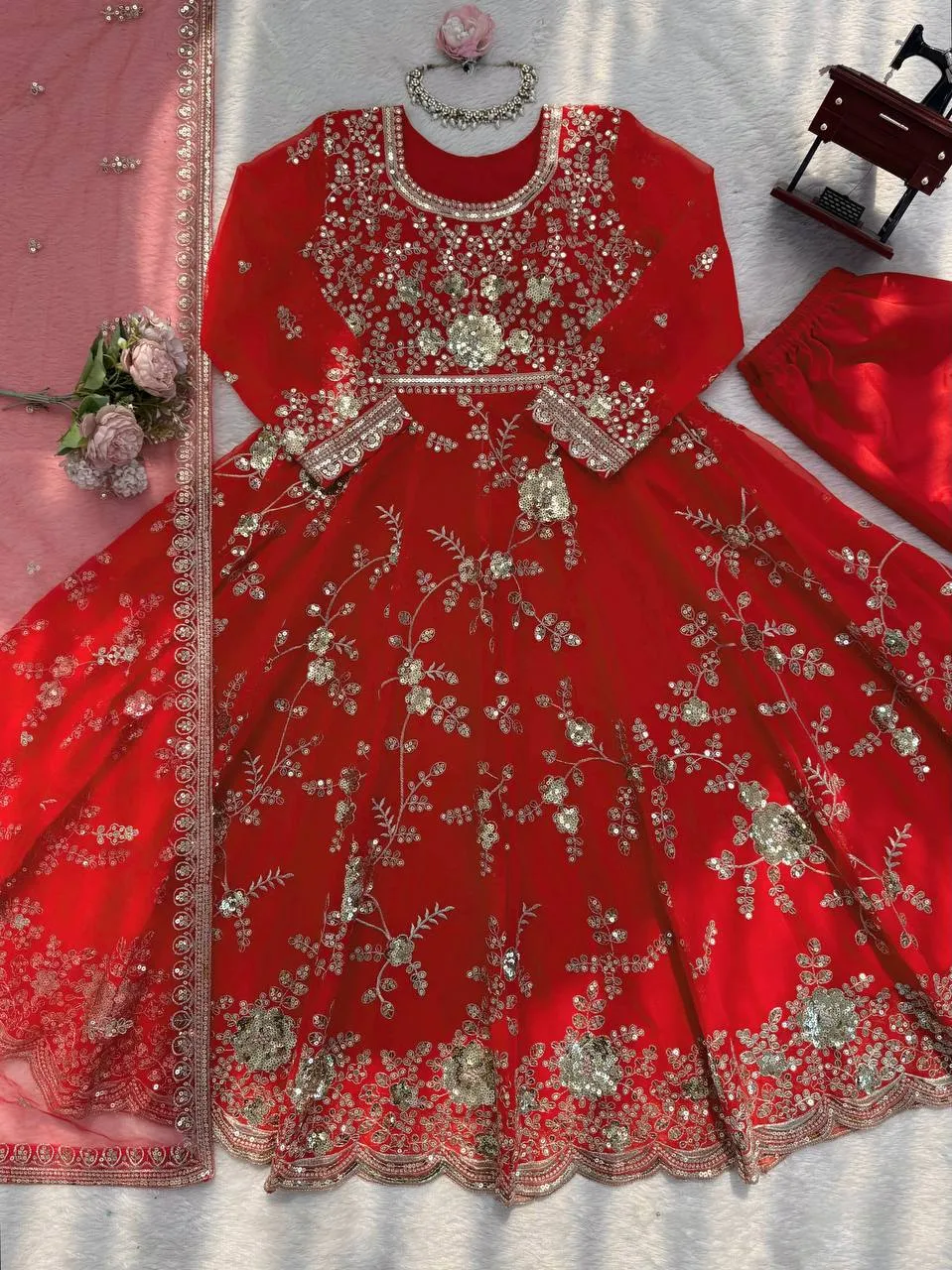 Launching Deepika 1598 Georgette Sequnce Work Bollywood Anarkali Gown Set 2026