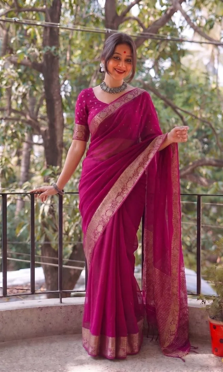 Latest RGS Arrival Viscose Chinon Jacquard Work Daily Wear Saree 2026