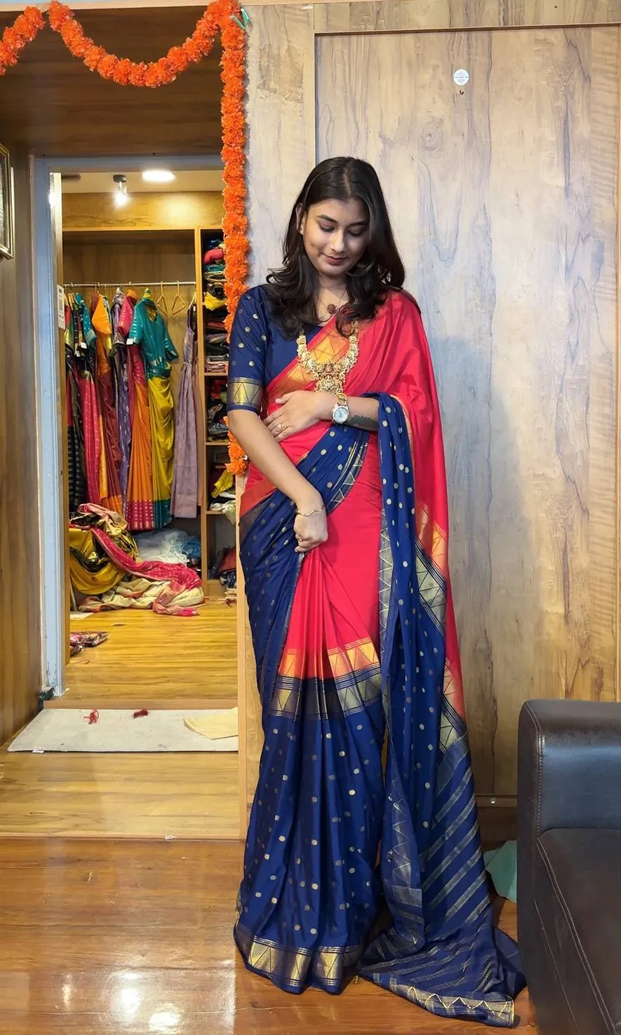 Beautiful SGT 237 Mysore Silk Jacquard Work Zip Gown Saree Supplier in Surat 2026