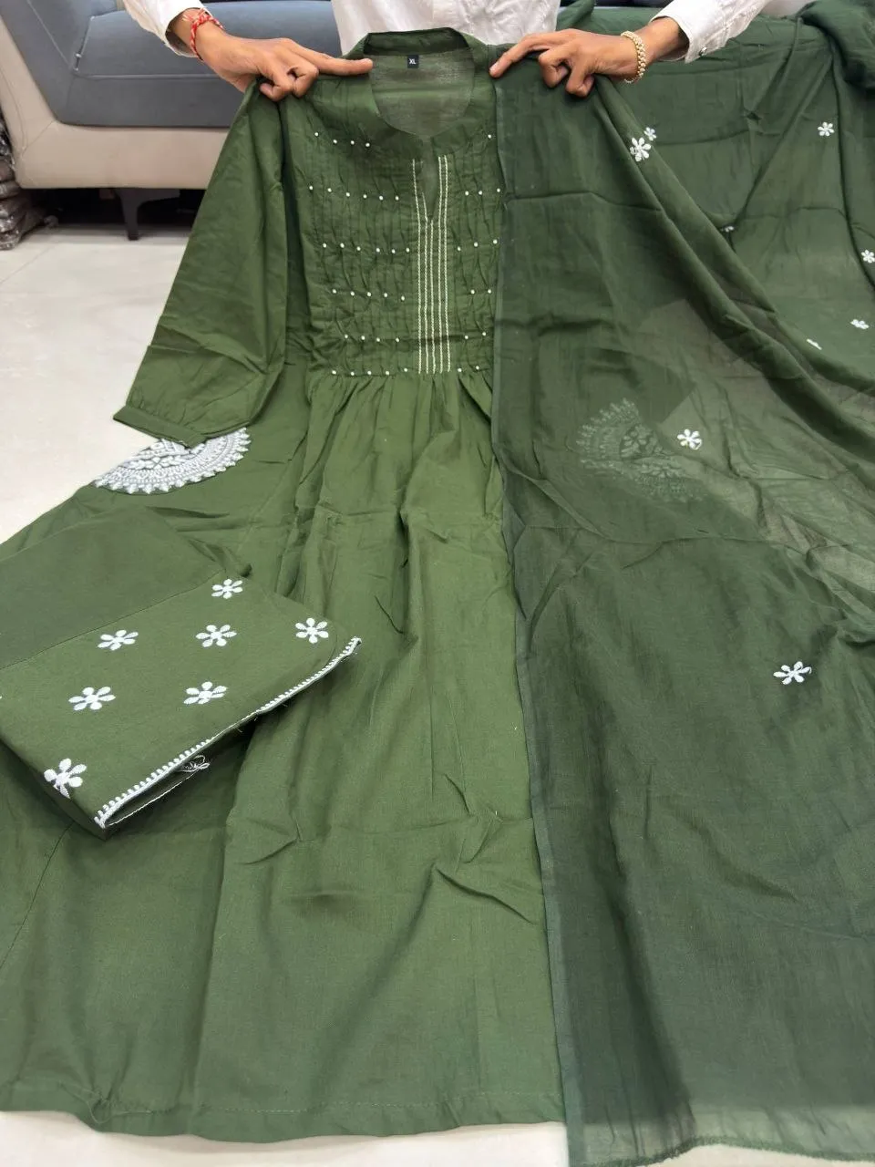 Launching Yasu Green Velly Cotton Hand Buti Work Festival Gown Collection 2026