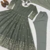 Beautiful NFD 5065 Crunchy Silk Sequence Embroidery Work Anarkali Readymade Dress 2026