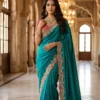 WMS Satin Elephant Embroidery Theard Work Raksha Bandha Saree