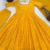 Sabina 5347 Chanderi Jacquard Mirror Work Raksha Bandhan Gown Manufacturer in Surat