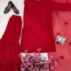 Launching C585 1476 Rayon Thread Embroidery Work Red Sharara Suit With Dupatta 2026