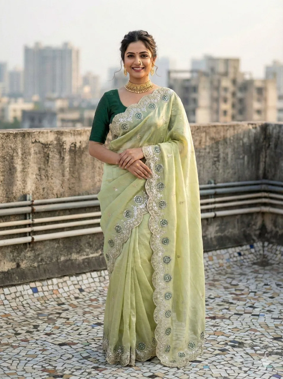 Latest Kusum 812 Nagma Gold Crush Embroidery Work Saree Manufacturer in India 2026