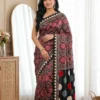 Launching WMS Satin Ajarakh Printed Mirror Work Durgapuja Saree 2026