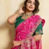 Beautiful Kiara Mavita Georgette Bandhej Printed Embroidery Work Saree 2026