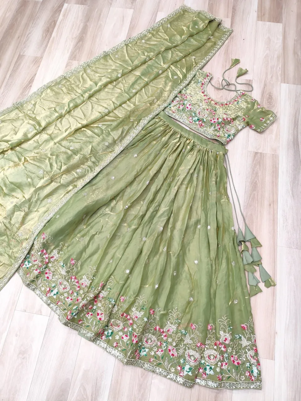 Launching Mohini 7161 Fendi Silk Thread Embroidery Work Lehenga Choli 2026