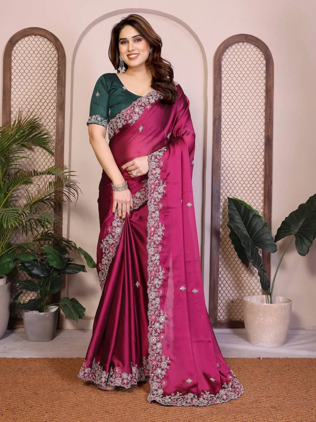 Kiara Oreva8 Rangoli Silk Embroidery Work Wedding Saree Collection