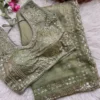 MHV Mahalaxmi Fandy Satin Silk Embroidery Work Wedding Saree