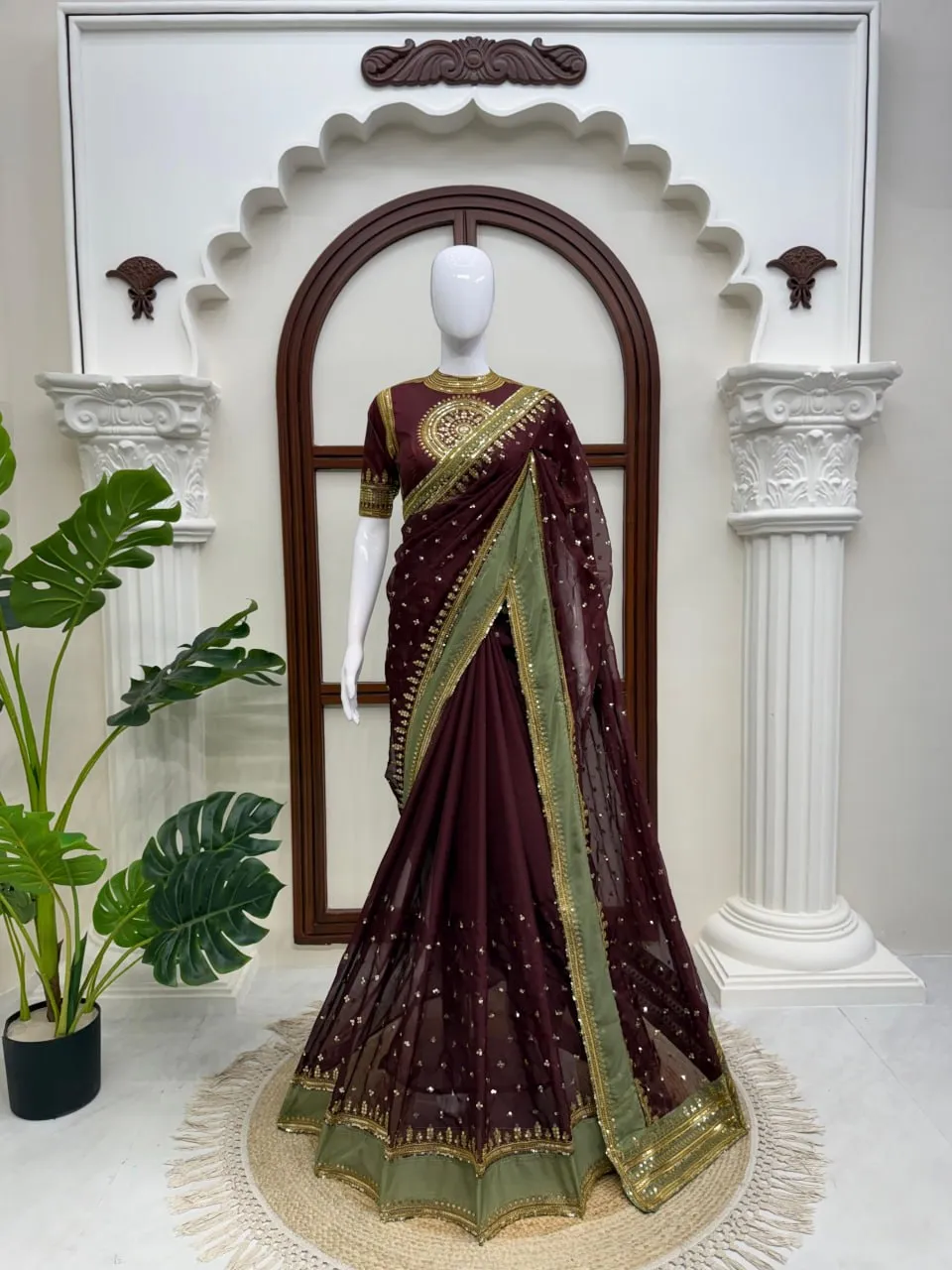 Buy Deepika 630 Tibby Silk Designer Thread Sequence Work Saree 2026