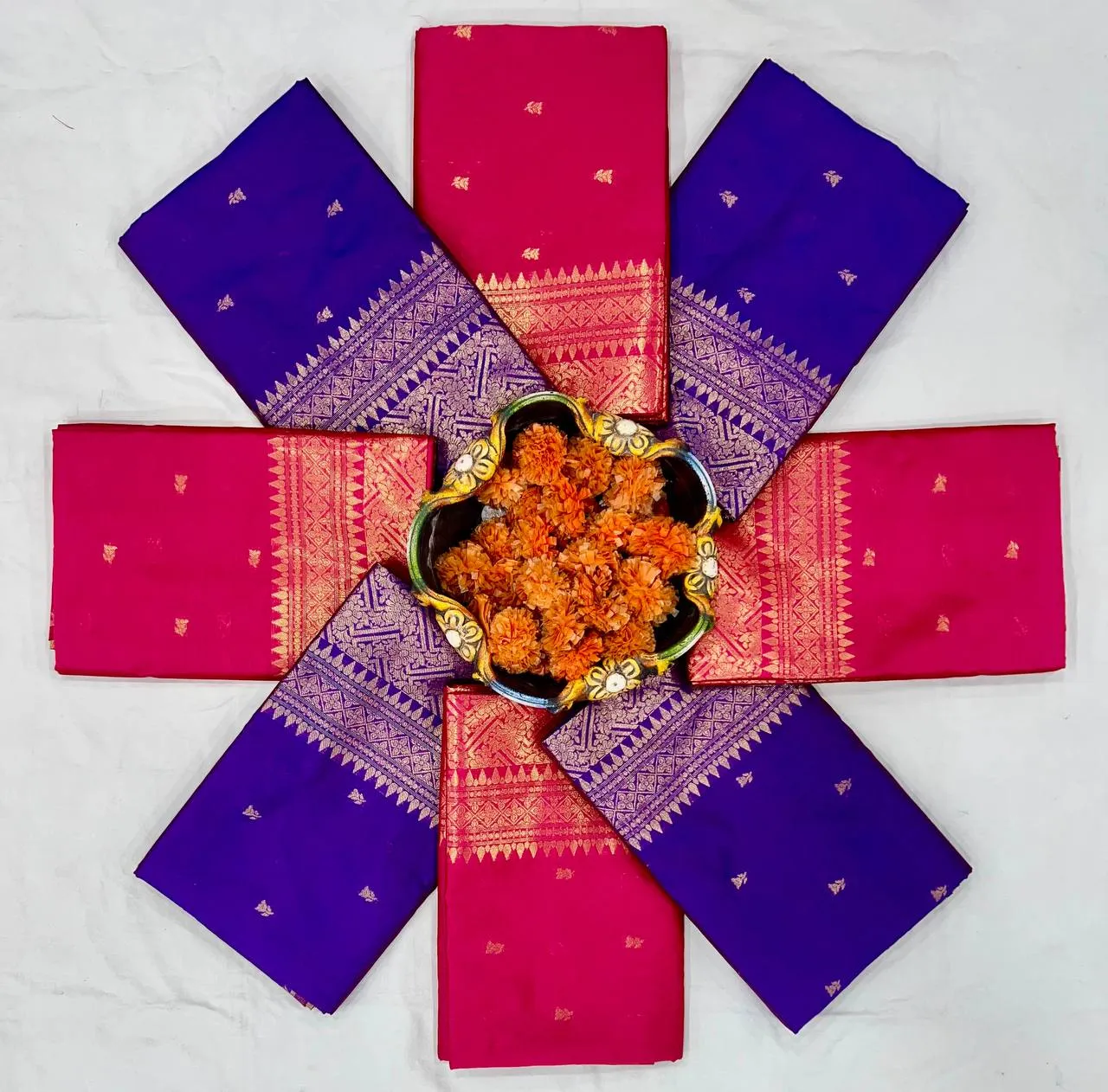 Rani 6085 Banarasi Silk Festival Zari Weaving Work Saree