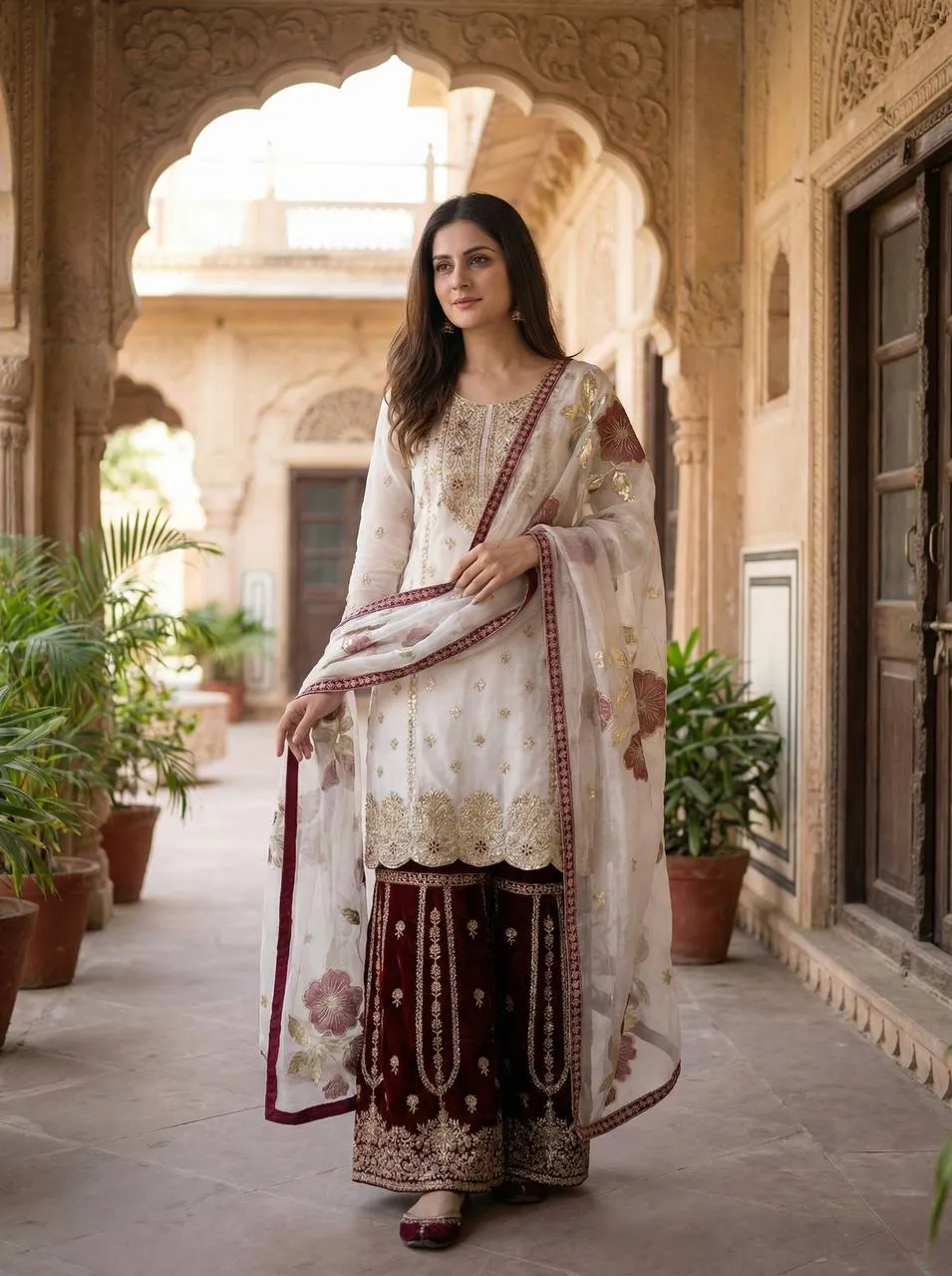 Stylish Sabina 884 Gmy Silk Embroidery Sequence Work Sharara Suit With Dupatta 2026