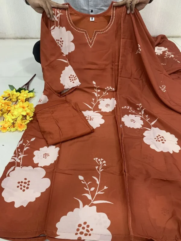 Beautiful ATQ Premium Muslin Printed Office Wear Readymade Dress 2026
