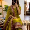 Buy Vally Kanchi Cotton Zari Weaving Work Festival Kurti Pant With Dupatta 2026