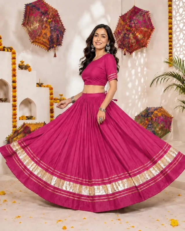 Buy ATQ Reyon Cotton Gota Patti Work Chaniya Choli Navratri Collection 2026