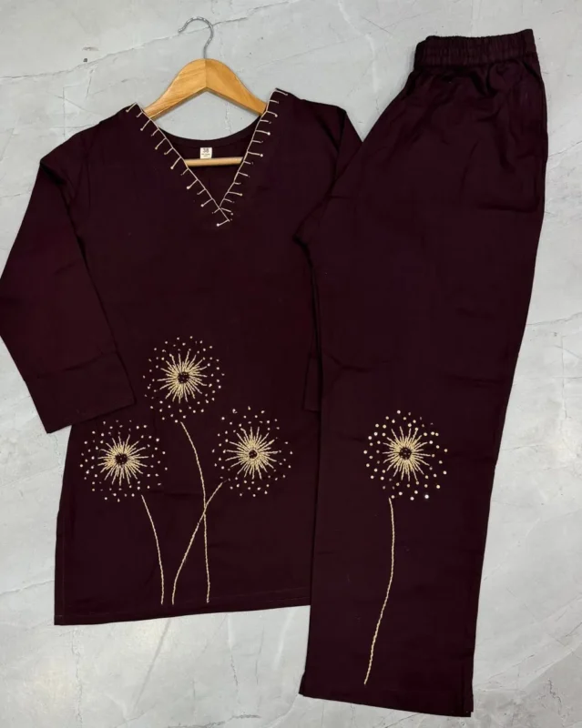 Latest Lila 160 Cotton Kantha Work Daily Wear Co Ord Set 2026