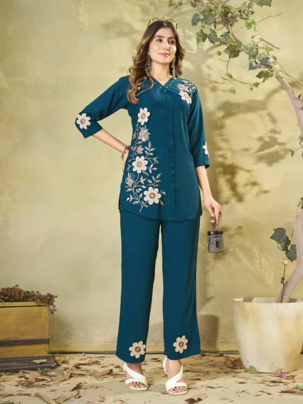 Launching Lila 161 Rayon Embroidery Thread Work Office & Party Wear Co Ords Set 2026