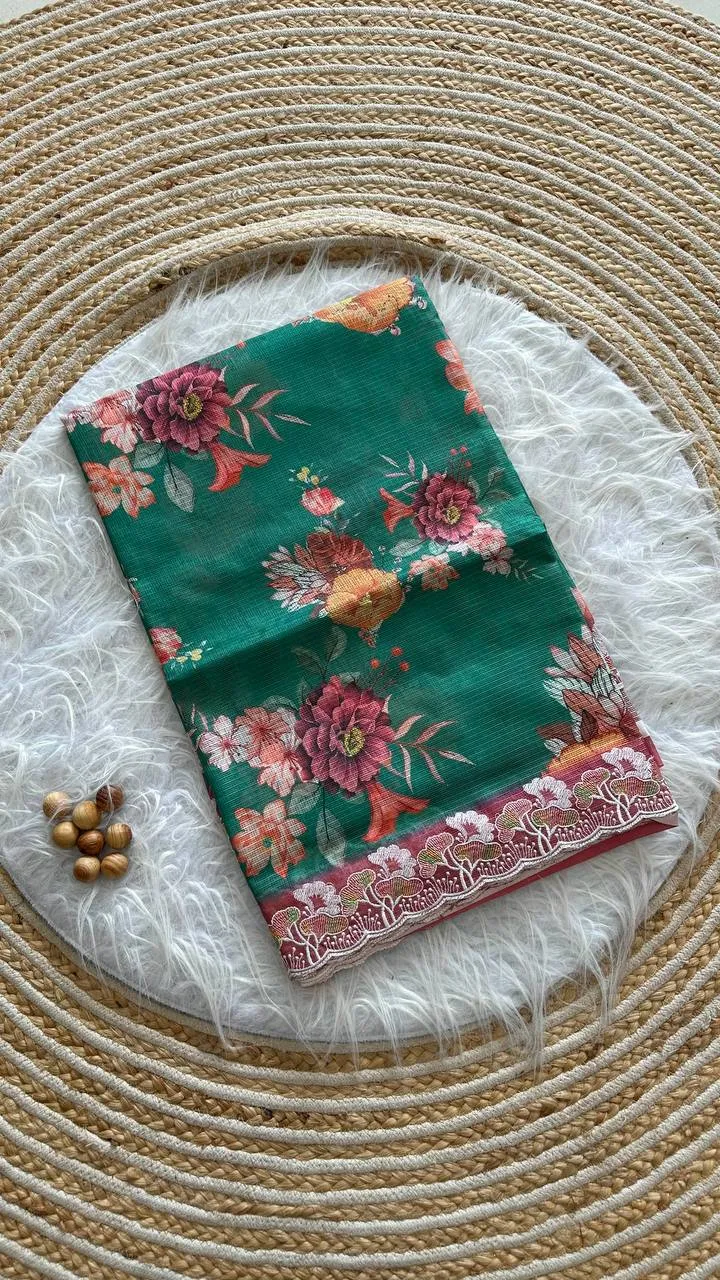 Launching MHV Aasha Printed Embroidery Thread Work Saree Wholesale Market in Surat 2026