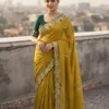 Latest Kusum 834 Sparkle Vichitra Silk Sequence Embroidery Work Saree Exporter in India 2026