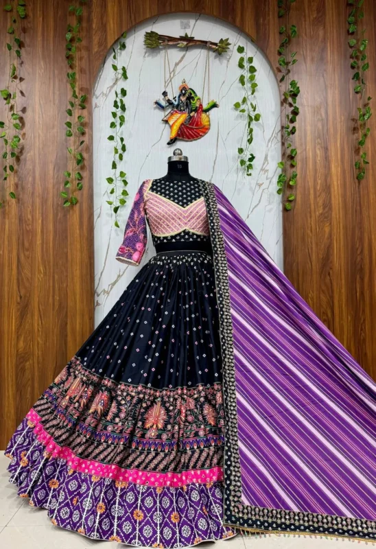 Buy C585 172 Malai Silk Printed Mirror Work Navratri Chaniya Choli Collection 2026