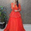 Beautiful ZT 207 Indira Space Silk Sequence Work Wedding Top Skirt Dupatta 2026