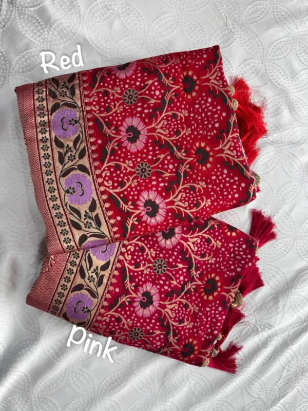 Latest Kiara Kasturi Bandhej Khadi Georgette Wedding Saree Collection 2026