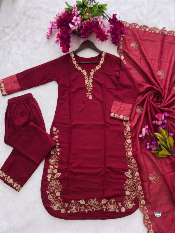 Launching Laxmy 2160 Roman Silk Embroidery Work Party Wear Readymade Dress 2026