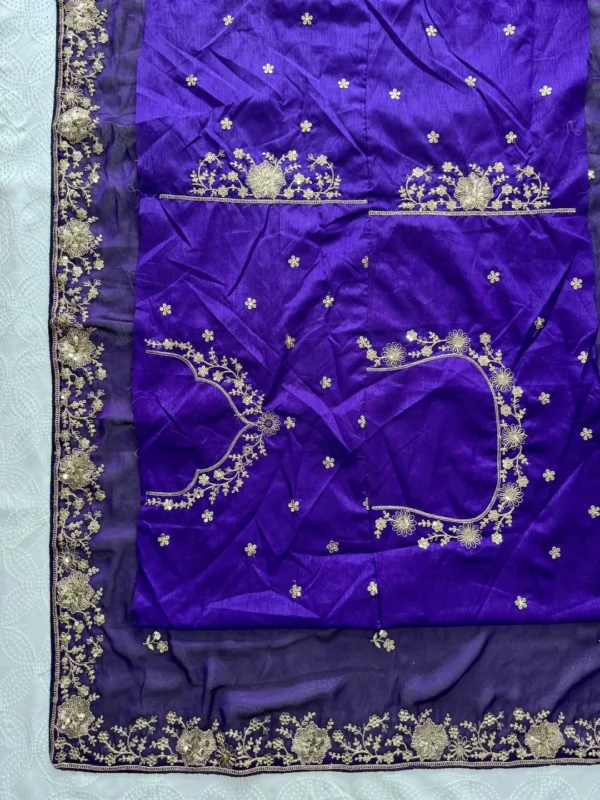 Latest Kiara Shukla1 Purple Rangoli Silk Embroidery Work Party Wear Saree 2026