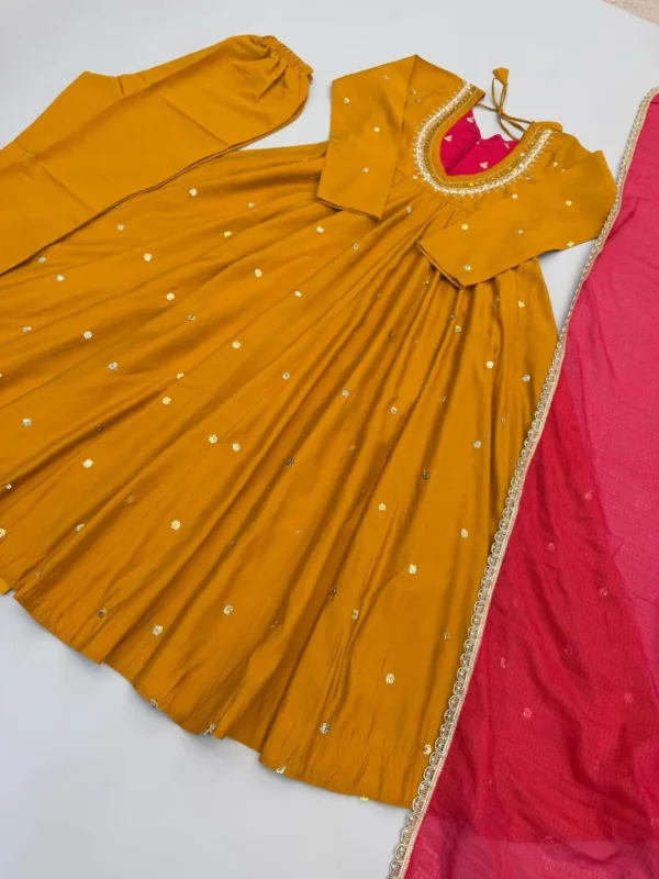 Latest Sabina 5023 Roman Silk Embroidery Mirror Work Festival Anarkali Gown 2026