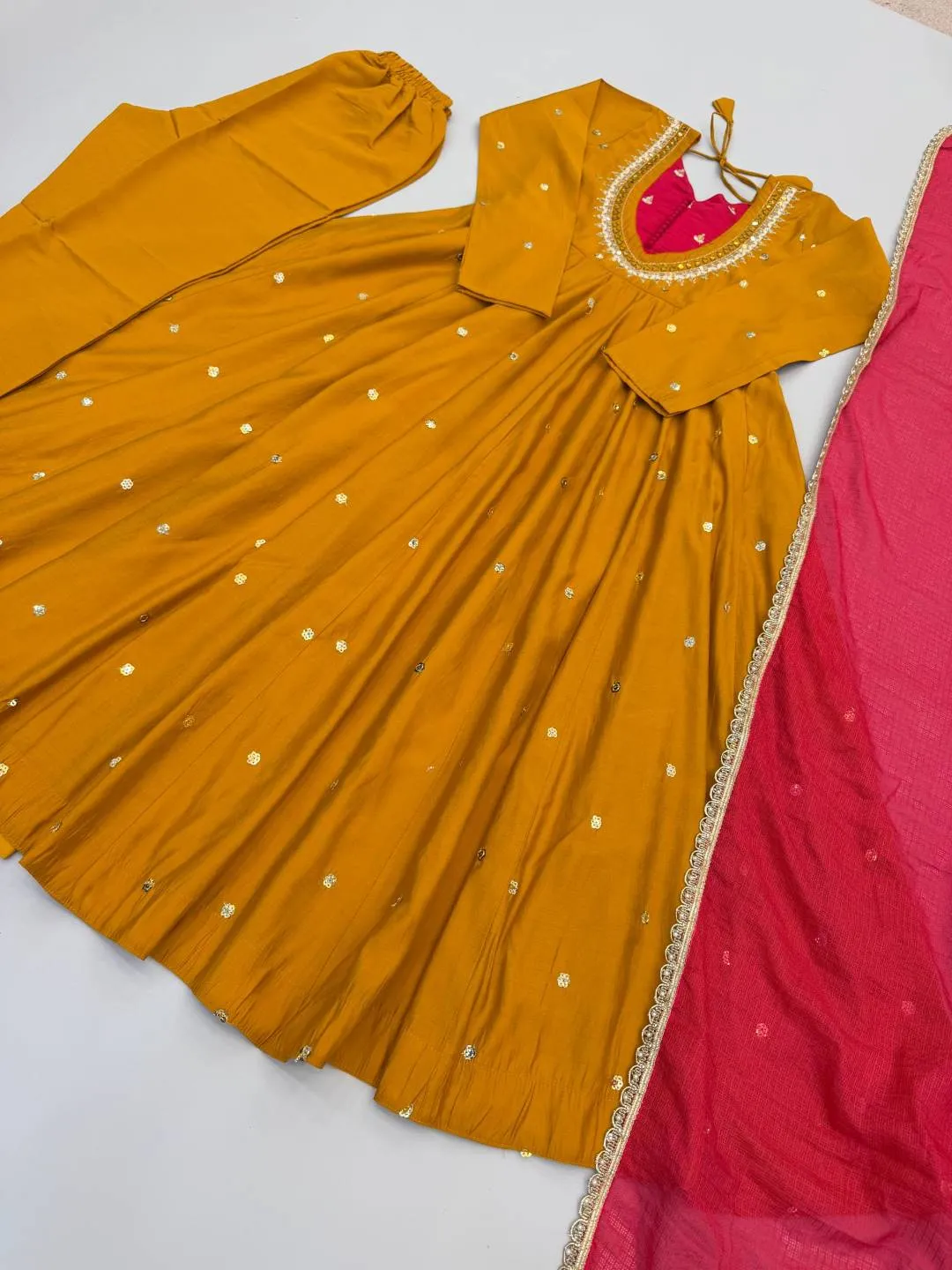 Latest Sabina 5023 Roman Silk Embroidery Mirror Work Festival Anarkali Gown 2026