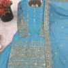 Stylish Sabina 430 Vichitra Silk Skyblue Embroidery Designer Sharara Suit Set 2026