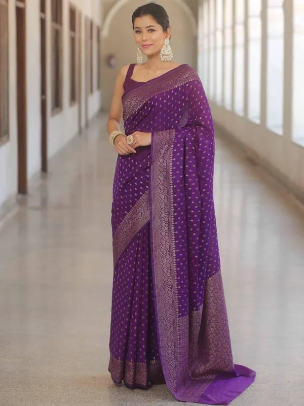Latest Rani 300 Lichi Silk Cloth Jacquard Party Wear Saree 2026