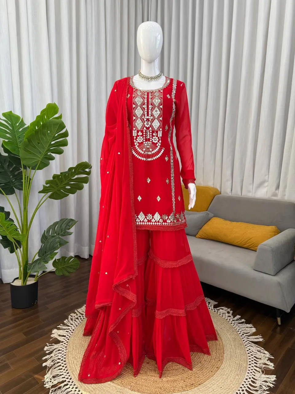 Latest Deepika 1572 Georgette Sequence Work Party Wear Gharara Suit 2026