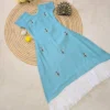 Latest ZT 227 Vichitra Silk Hand Work Sky Blue Designer Frock 2026