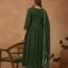Stylish Shiv 3013 Cotton Embroidery Forest Green Festival Anarkali Gown 2026