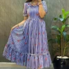 Launching ZT 222 Mul Chanderi Printed Daily Wear Frock For Woven Trending Collection 2026