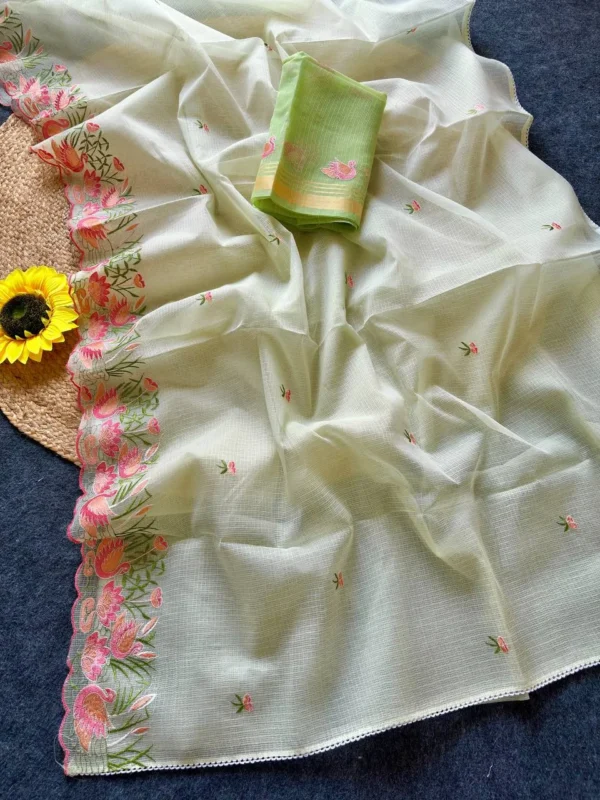 Launching MHV Bansi Doriya Embroidery Work Saree Supplier in Surat 2026