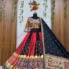 C585 174 Malai Silk Mirror Work Navratri Lehenga Choli 2026