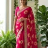 Kiara Suryamukhi Georgette Bandhej Printed Embroidery Saree Collection