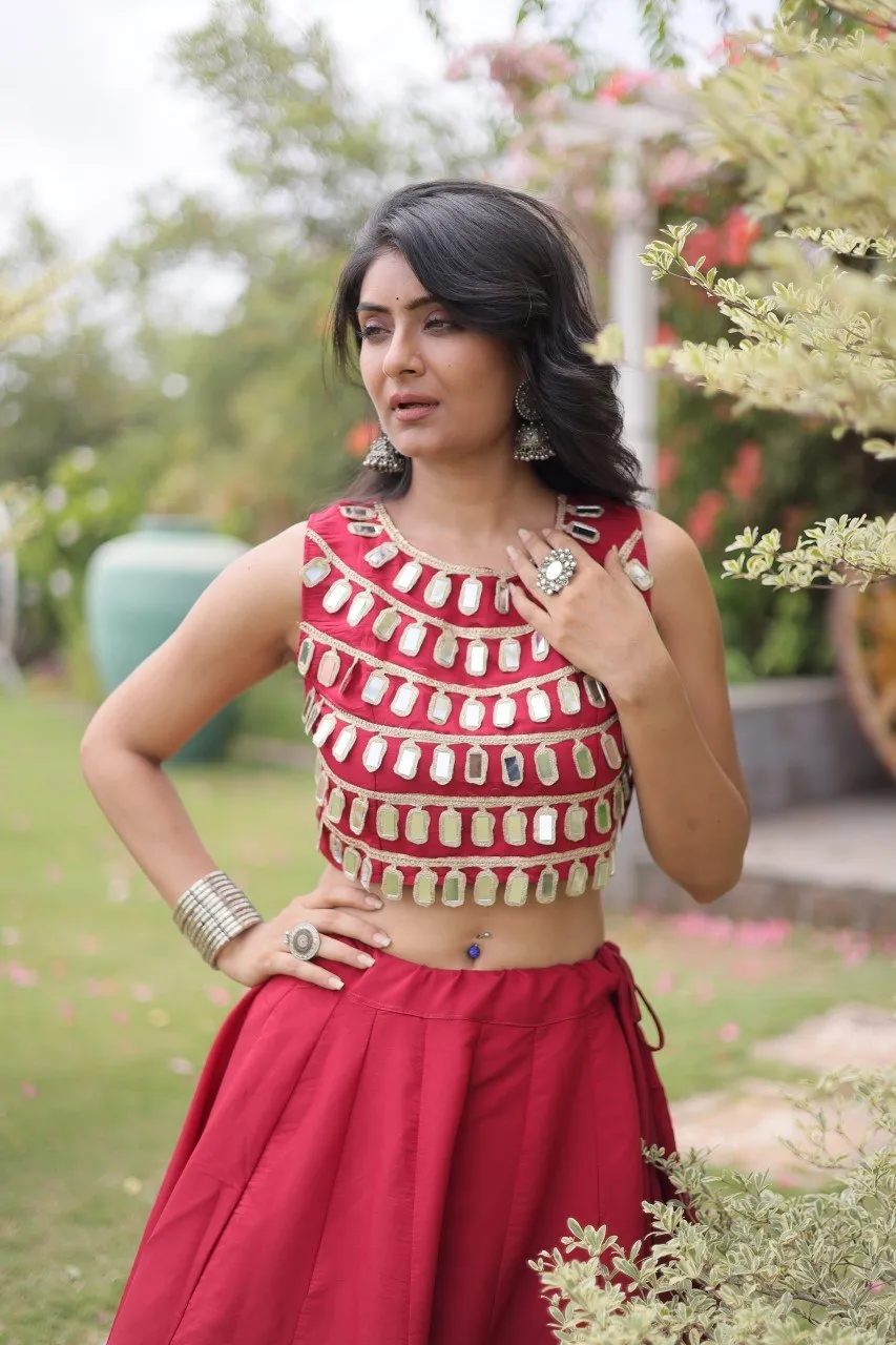 Latest Mohini 7173 Roman Silk Gota Patti Work Trending Garba Navratri Lehenga Top 2026